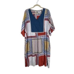 Vermont Country Store Patchwork Midi Dress Floral Print Boho Cottagecore Size 1X